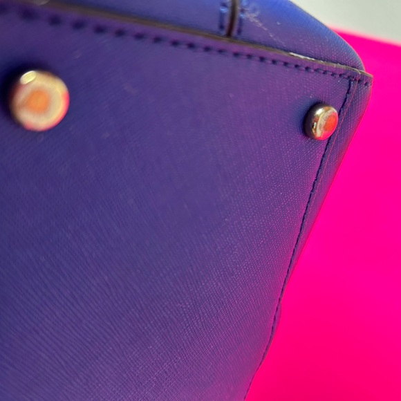 Kate Spade Royal Blue Newberry Ln. Satchel w/Pink Cherry Charm Approx. 15x9x4 - Picture 14 of 17